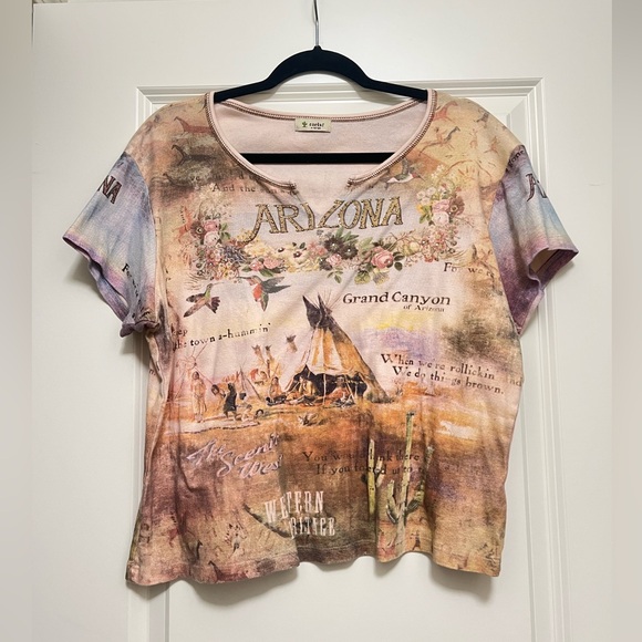 Vintage Y2K Cactus Arizona Graphic Tee - Picture 1 of 2